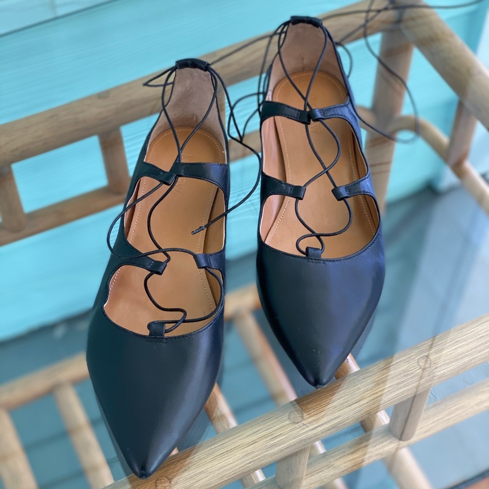 J. Crew Leather Lace Up Flats